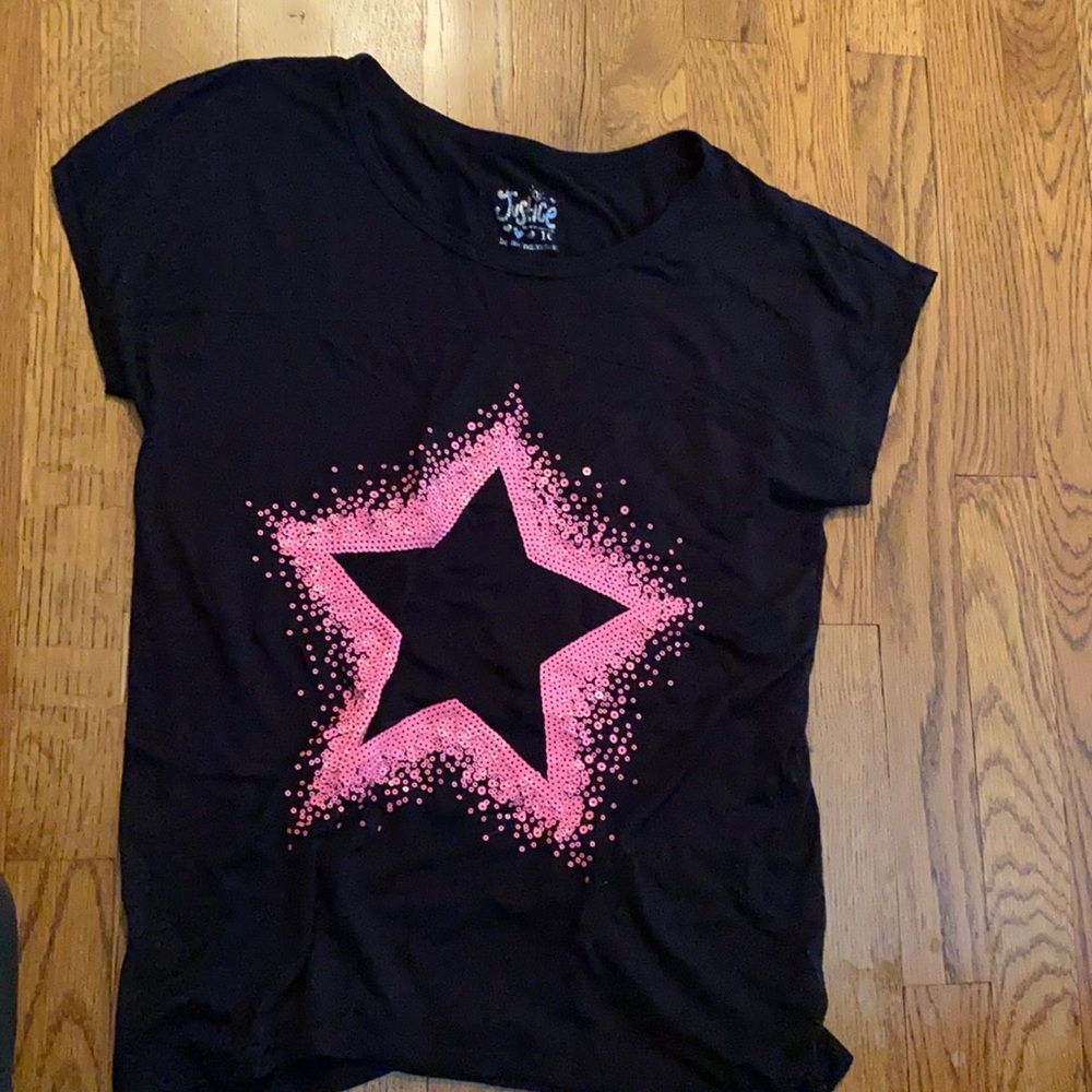 Girls size 16 Justice Black T-Shirt